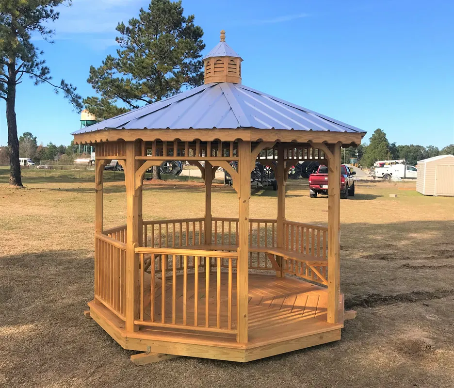 10x10 gazebo with benches