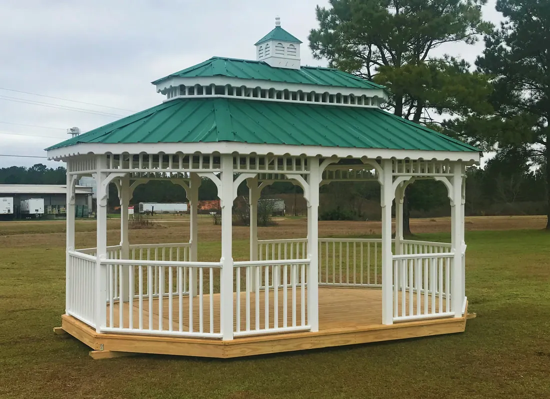 10x16 oval painted gazebo with double roof
